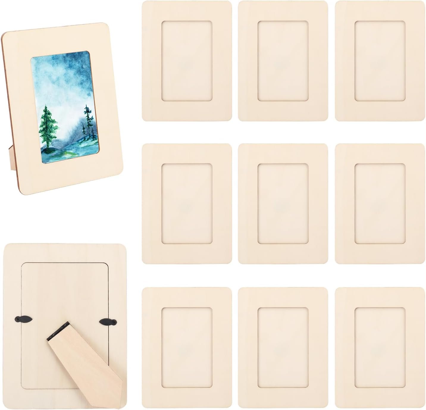 30 PCS 3.16 x 4.7 Inch Wooden Picture Frames, Unfinished Solid Wood Photo Frames for Crafts, Perfect for DIY Painting and Decorative Projects