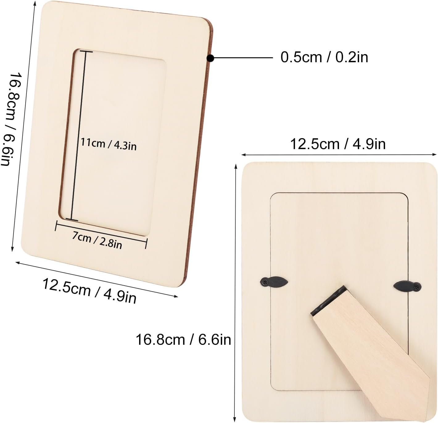 30 PCS 3.16 x 4.7 Inch Wooden Picture Frames, Unfinished Solid Wood Photo Frames for Crafts, Perfect for DIY Painting and Decorative Projects - Image 2