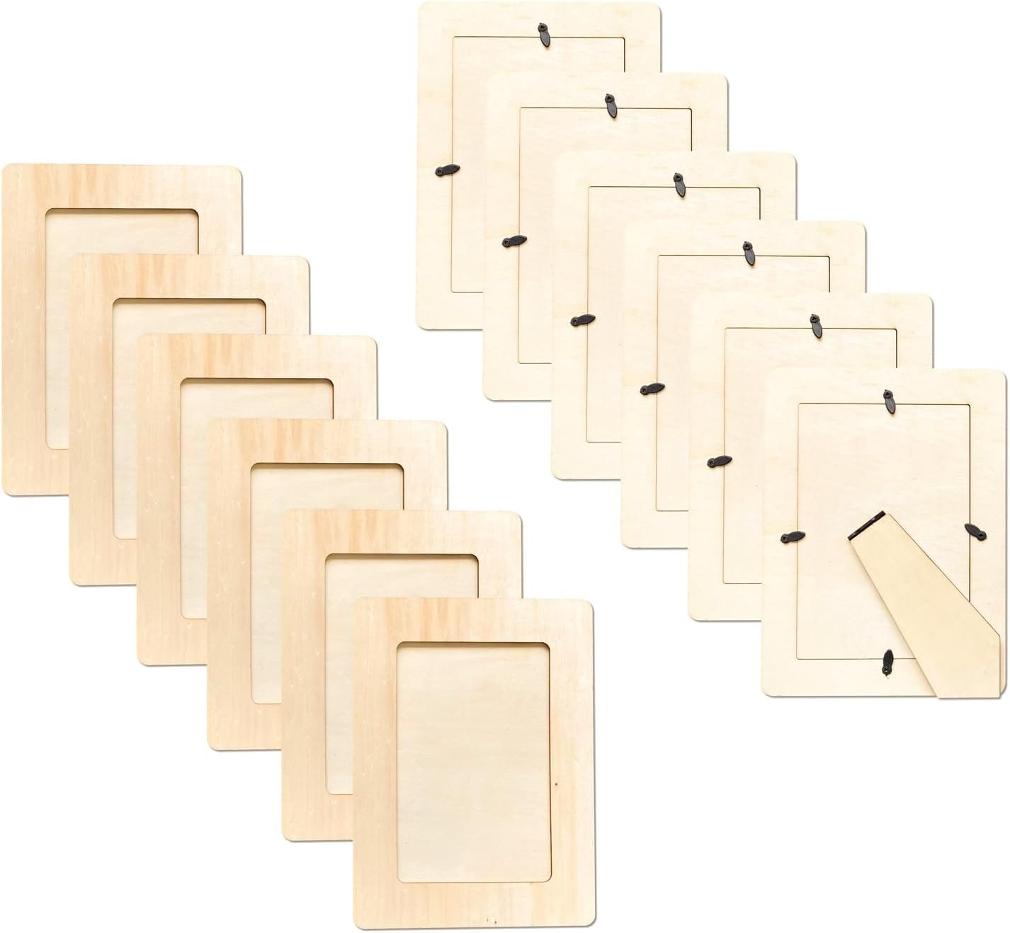 12 Pack Unfinished Wooden Frames Wood Picture Frame for 4 x 6 Photos